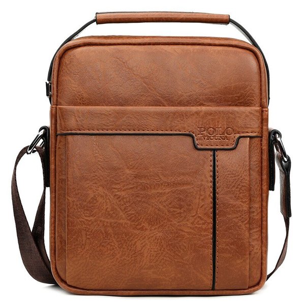 Мъжка кожена чанта Vicuna Polo Chevron, PU Кожа, Кафява — снимка на продукта от Vicuna Polo